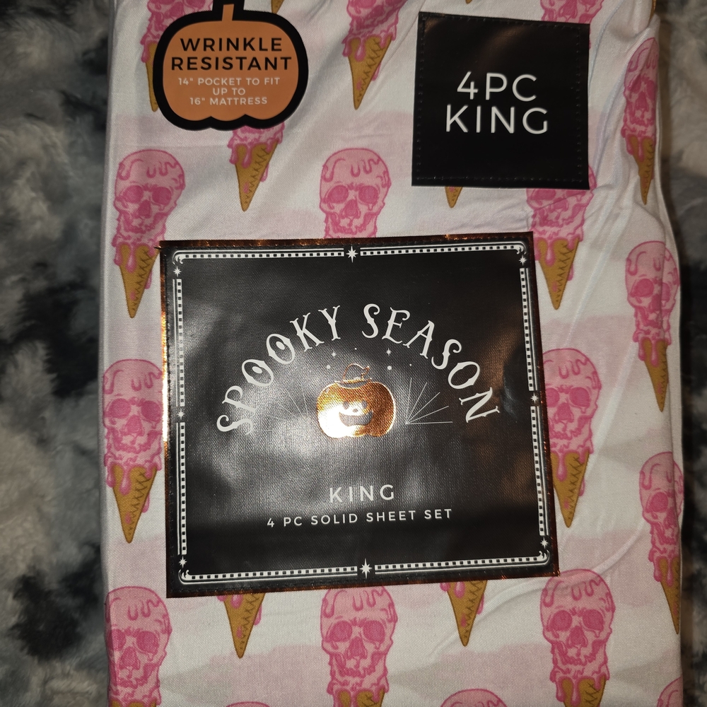Pink Ice Cream Cone King Sheet Set